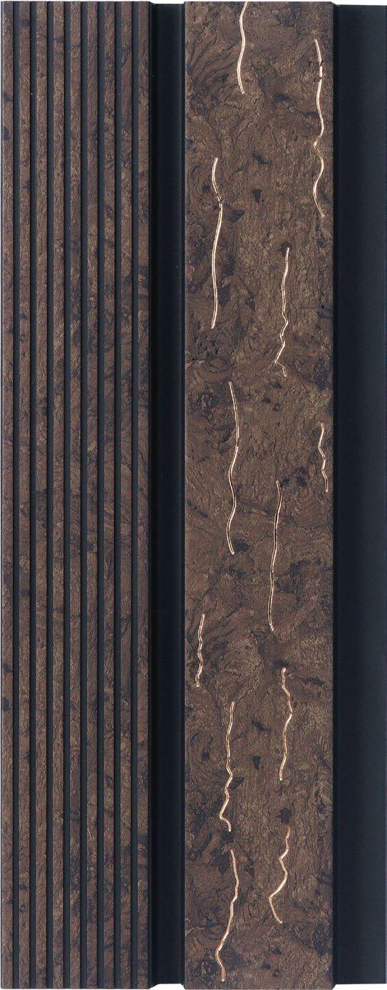 Premium Charcoal Panel Wood Louvers Brown 8x0.39 Ft - Pn 05320
