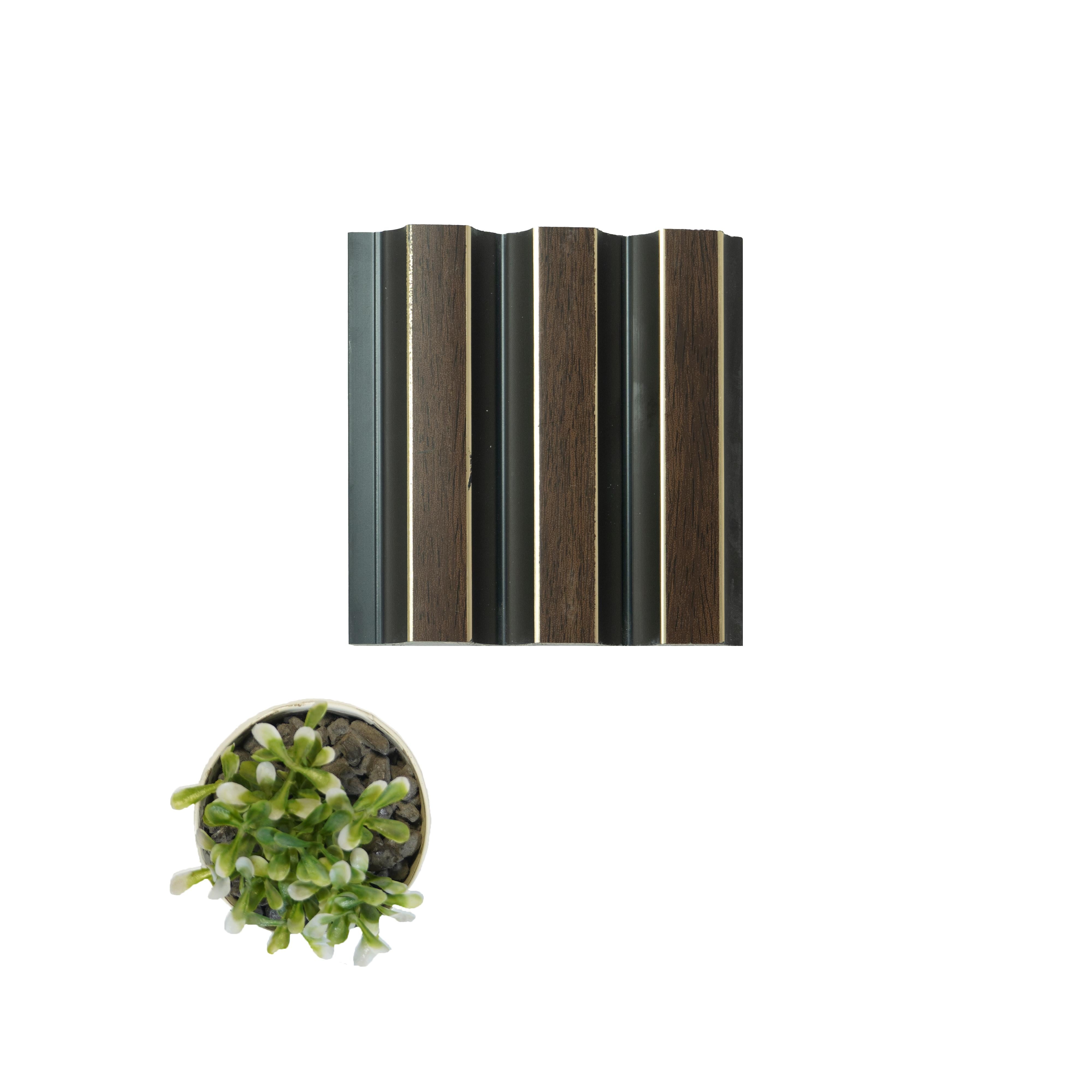 Brown Wooden Charcoal Louver Wood 8x0.39 Ft - Wl 1614