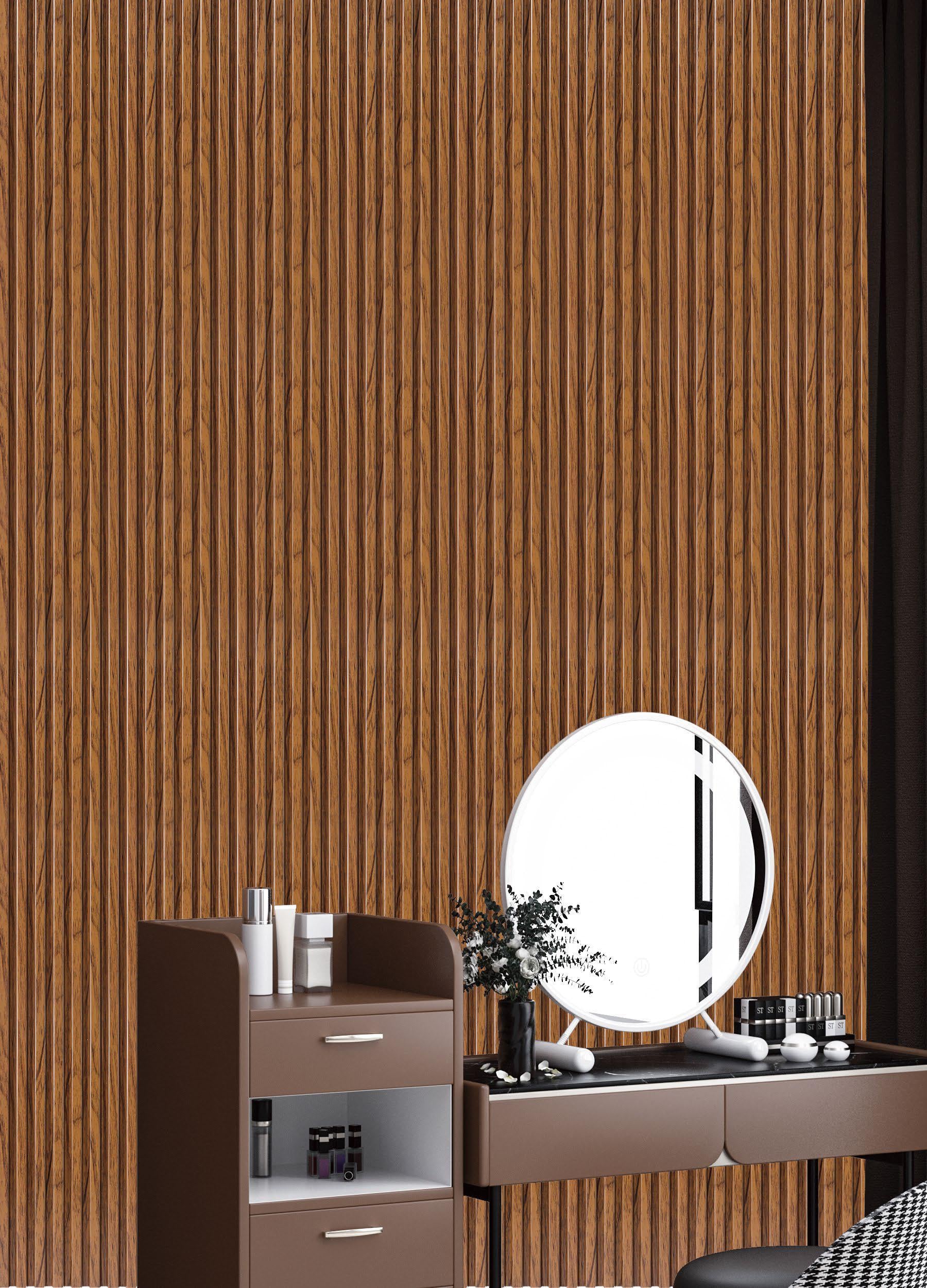 Premium Charcoal Panel Wood Louvers Brown 8x0.4 Ft - Pn 05288