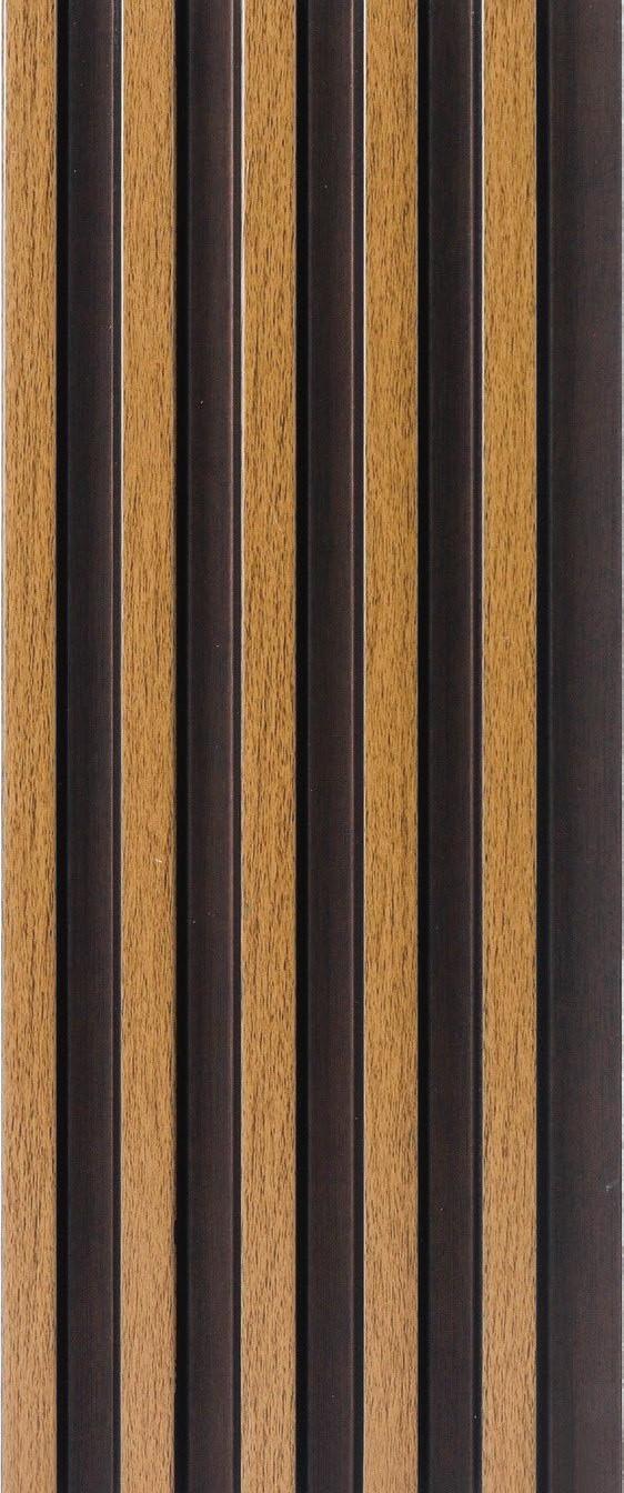Premium Charcoal Panel Wood Louvers Brown 8x0.4 Ft - Pn 05293