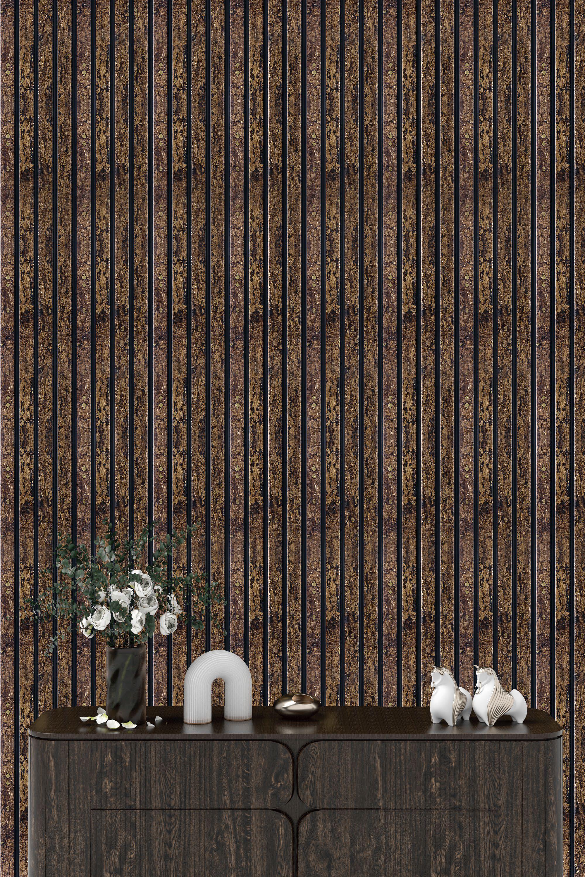 Premium Charcoal Panel Wood Louvers Brown 8x0.41 Ft - Pn 05276