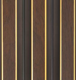 Brown Wooden Charcoal Louver Wood 8x0.41 Ft - 1614