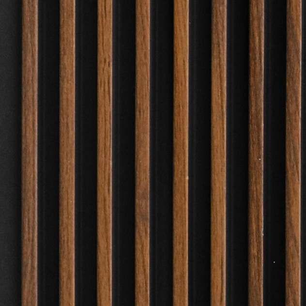 Premium Charcoal Panel Wood Louvers Brown 9.5x0.4 Ft - Pn 03531