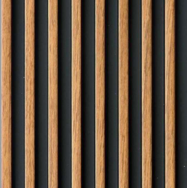 Brown Wooden Charcoal Louvers Panel Wood 9.5x0.4 Ft - Pn 03533