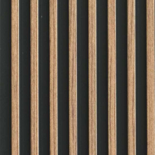 Premium Charcoal Panel Wood Louvers Brown 9.5x0.4 Ft - Pn 03534