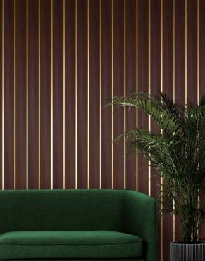 Brown Wooden Charcoal Louvers Panel Wood 9.5x0.4 Ft - Pn 03379