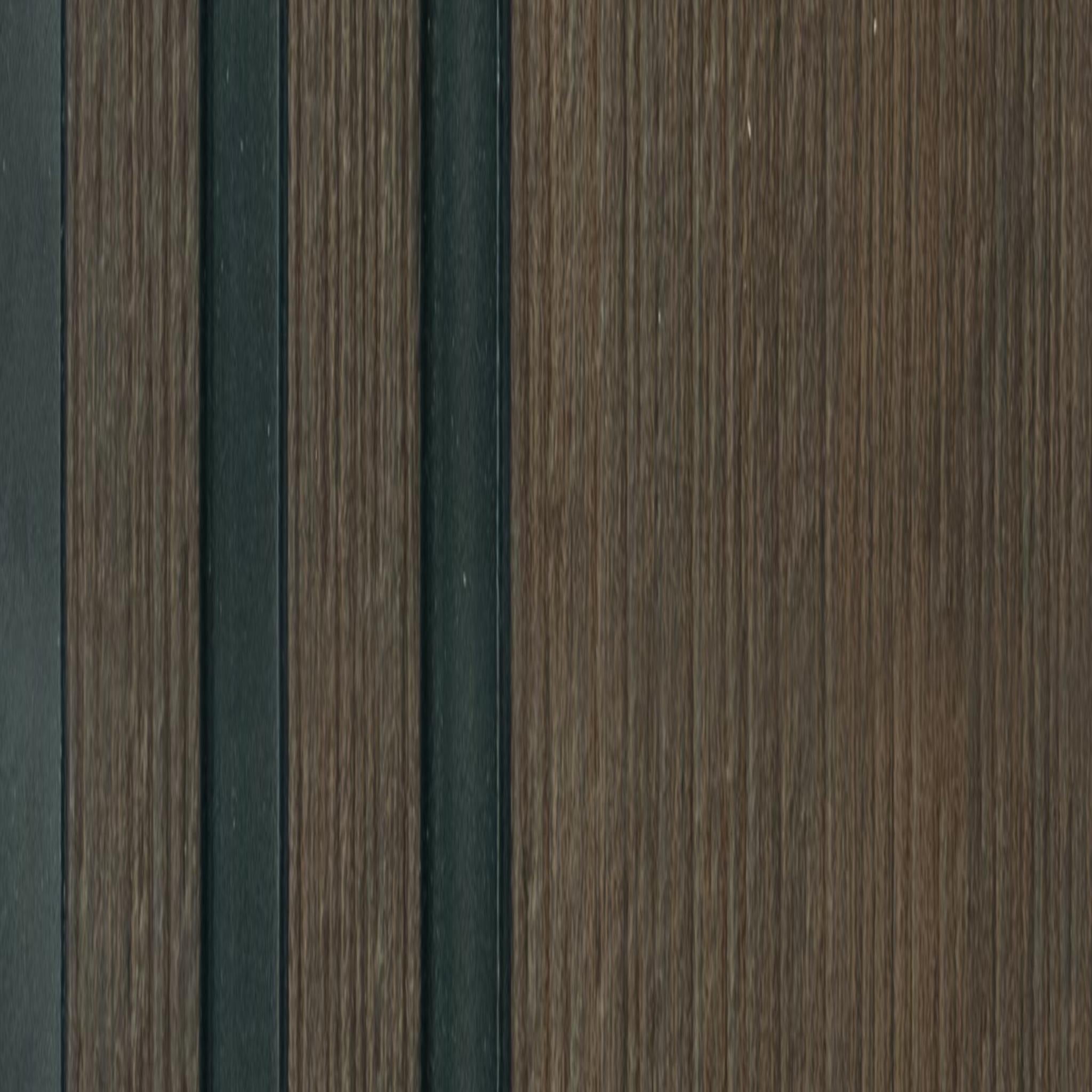 Brown Wooden Charcoal Louvers Panel Wood 9.5x0.49 Ft - Pn 03388