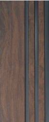 Brown Wooden Charcoal Louvers Panel Wood 9.5x0.49 Ft - Pn 03388