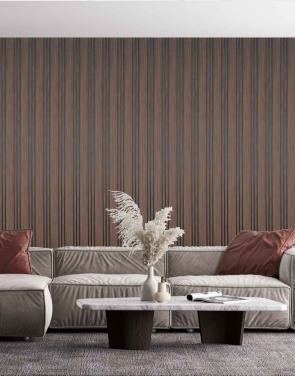 Brown Wooden Charcoal Louvers Panel Wood 9.5x0.49 Ft - Pn 03388