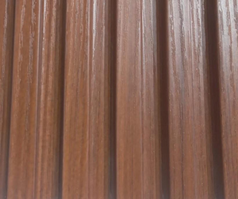Wooden Effect Charcoal Louvers Wood Brown 8x0.41 Ft - Md 6411