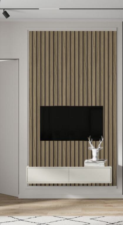 Brown Wooden Charcoal Louvers Wood 8x0.83 Ft - Ed 81001