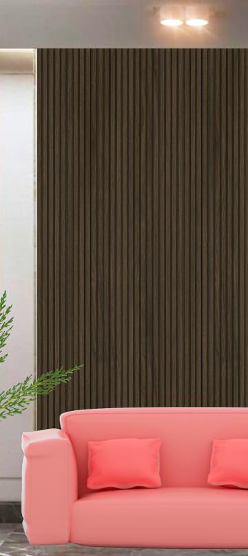 Brown Wooden Charcoal Louvers Wood 8x1 Ft - Ed11020