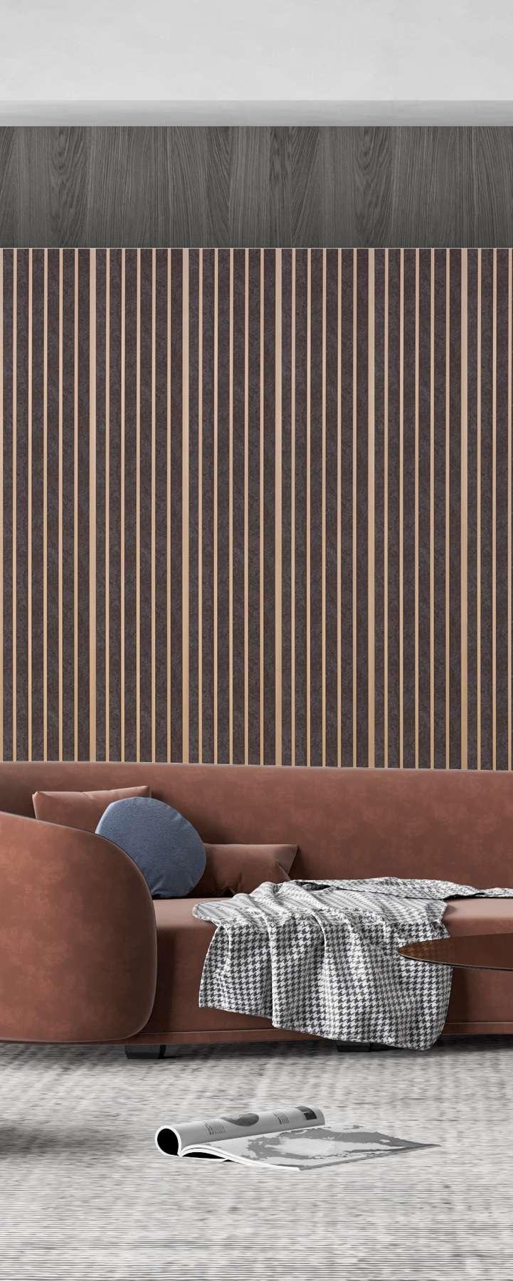 Brown Wooden Charcoal Louvers Wood 8x1 Ft - Ed 9001