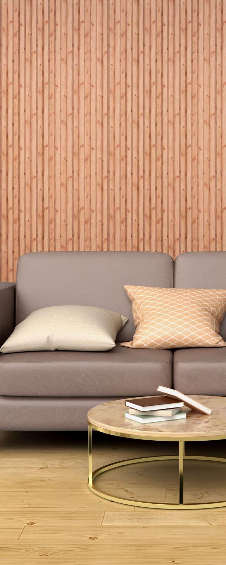 Brown Wooden Charcoal Louvers Panel Wood 8x1 Ft - Ed 9002
