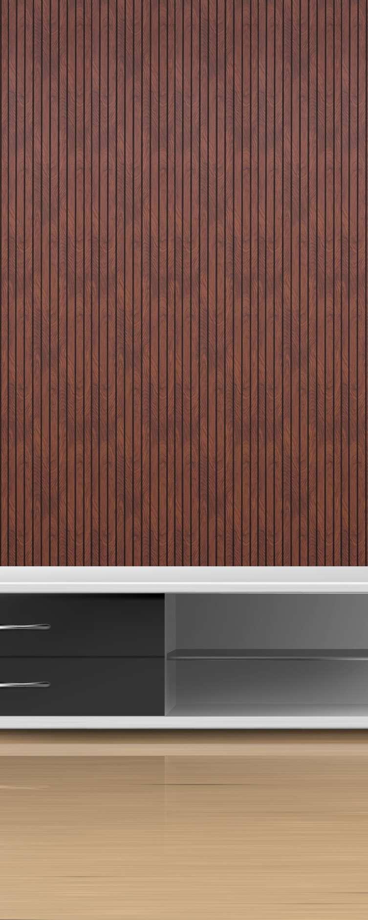 Brown Wooden Charcoal Louvers Panel Wood 8x1 Ft - Ed 9003