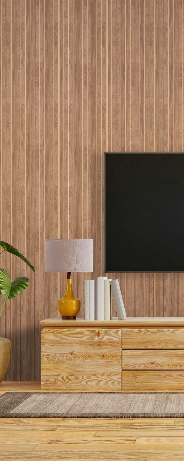 Brown Wooden Charcoal Louvers Wood 8x1 Ft - Ed 9005