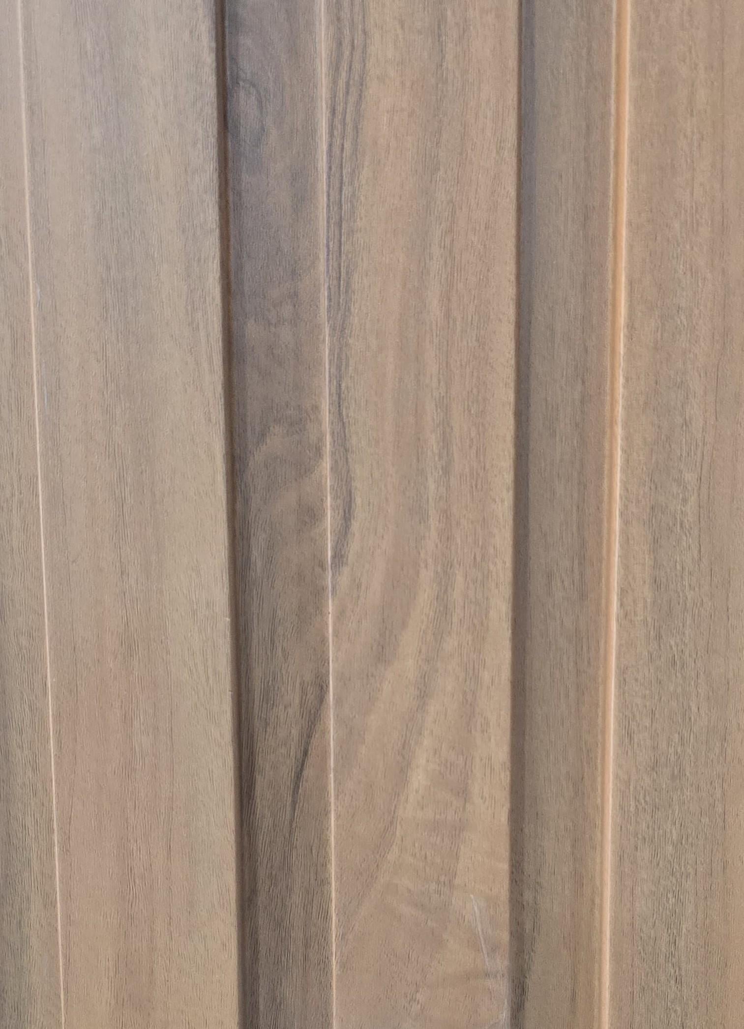 Brown Wooden Pvc Louvers Panel Wood 9.5x0.66 Ft - Pn 03786