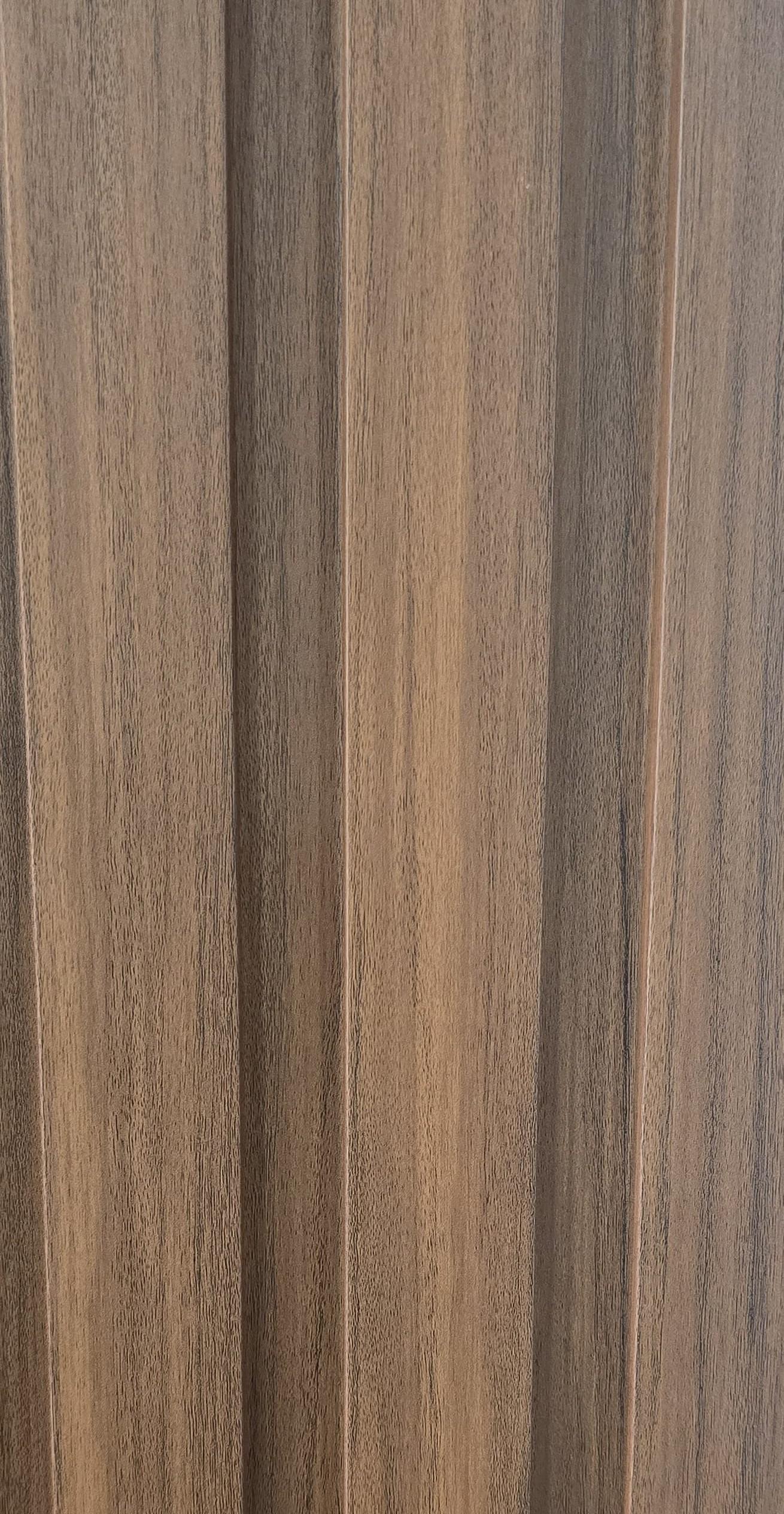 Brown Wooden Pvc Louver Wood 9.5x0.66 Ft - Pn 03788