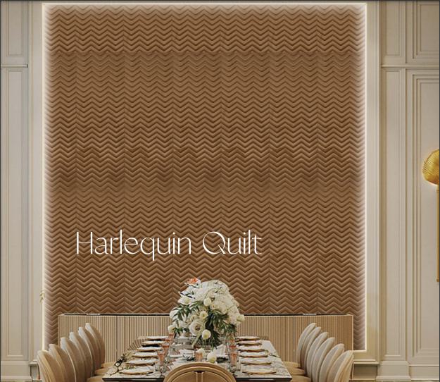 Harlequin Quilt Velvet Finish Decorative Wall Panel Fabric Brown 8x2 Ft - Cn 13