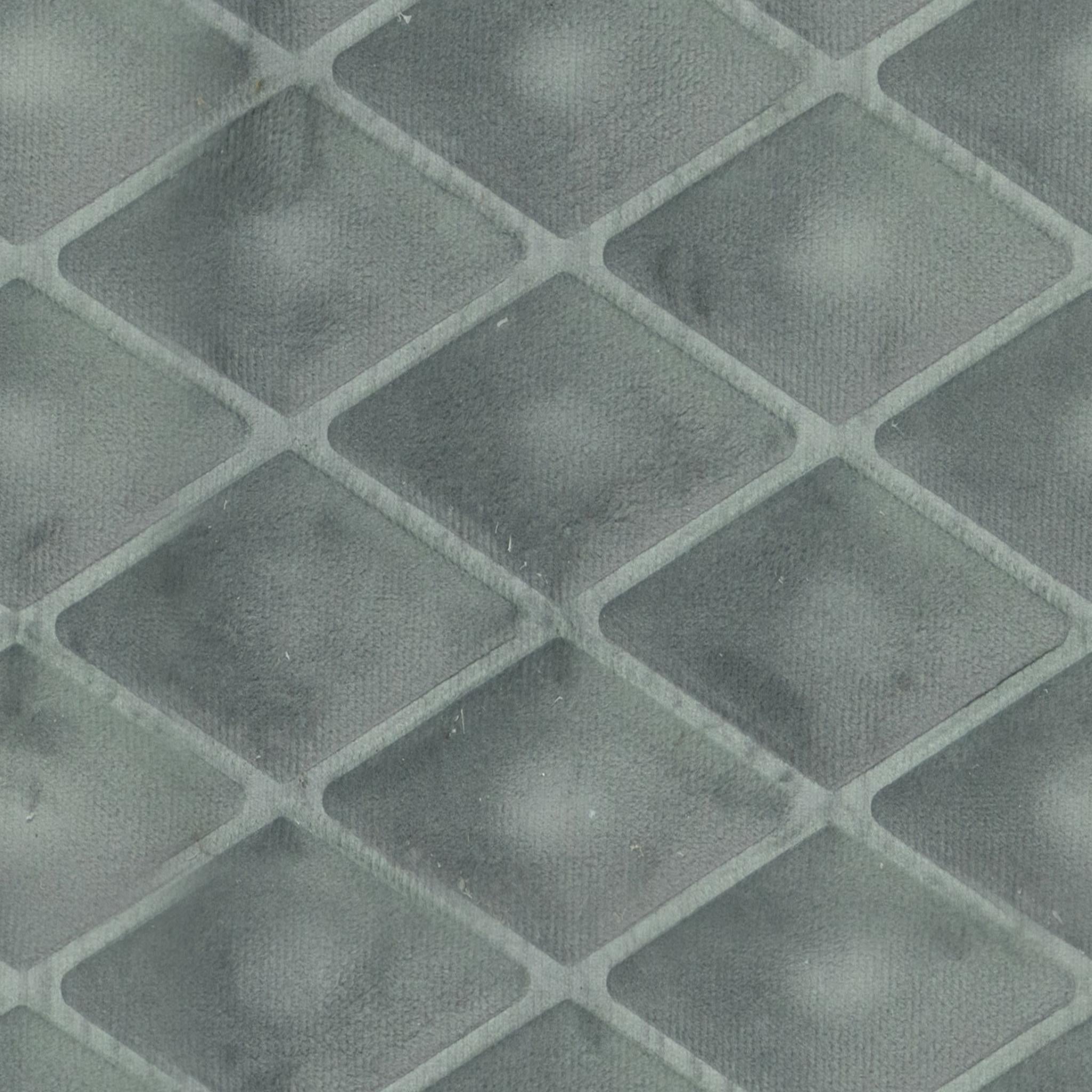 Quilt Diamond Velvet Finish Decorative Wall Panel Fabric Grey 8x2 Ft - Cn 17