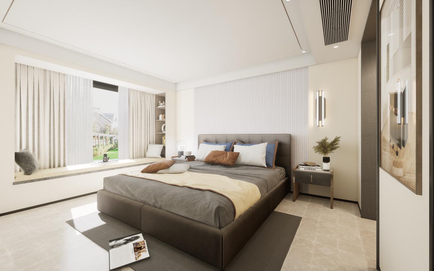 Charcoal Fabric 12 Mm Louvers Panel Grey 9x0.55 Ft - 8102