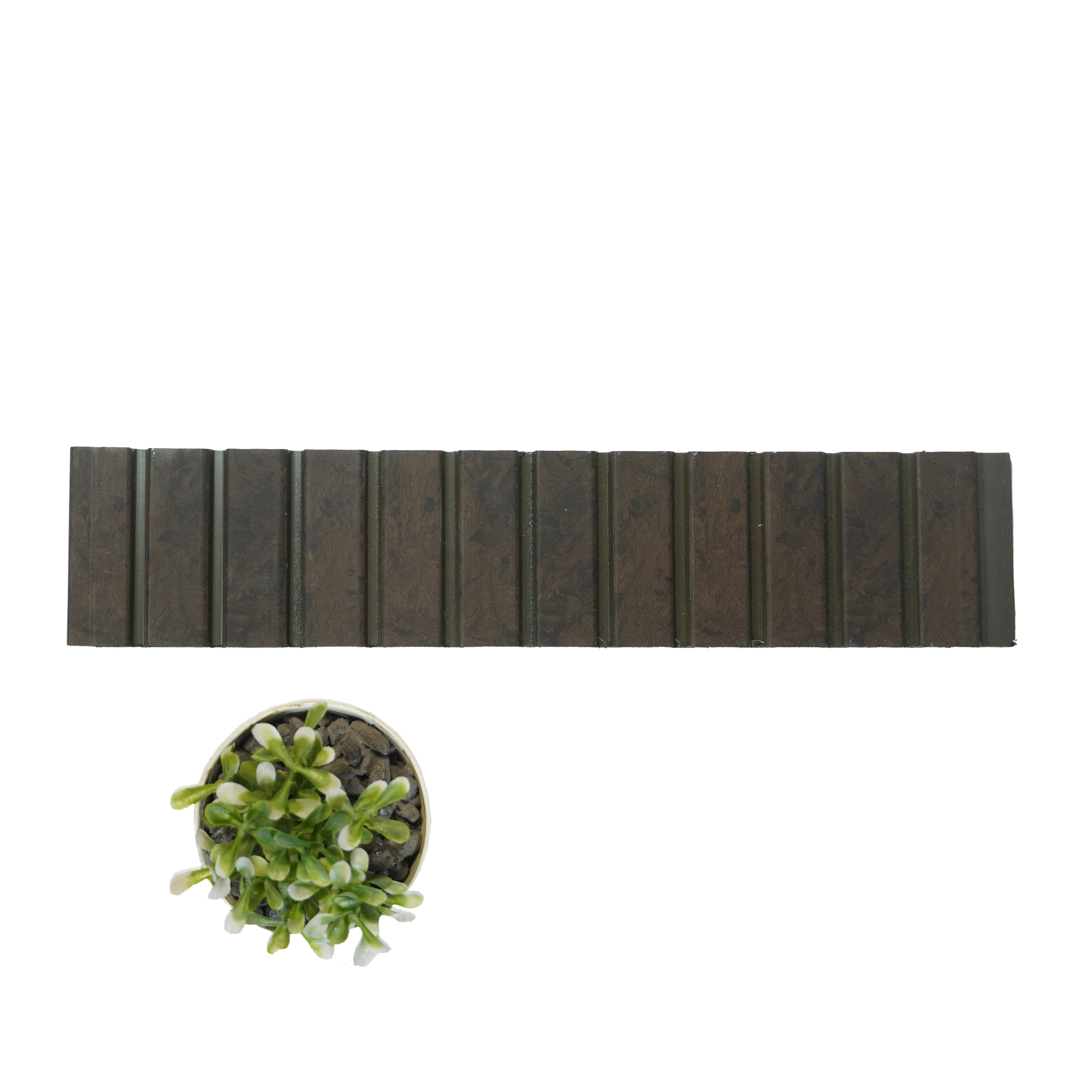 Rang Charcoal Louver Wood Choco Brown 8x1 Ft - Ra 8118