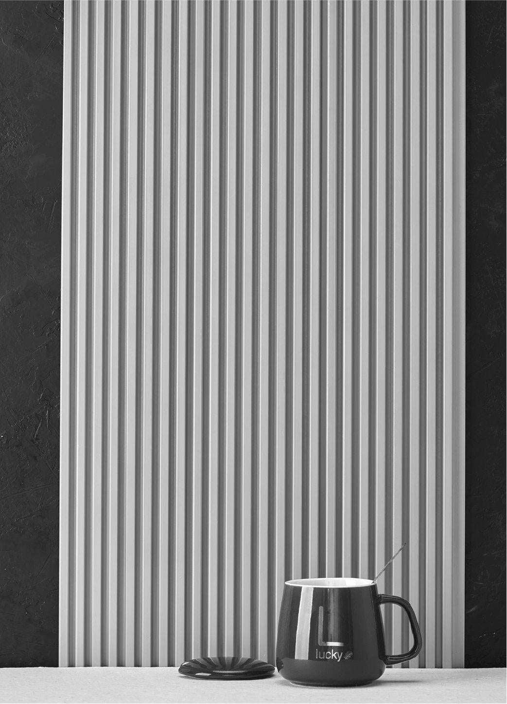 Plain Colour Charcoal Louvers Panel Colors Cream 8x0.4 Ft - Pn 05287