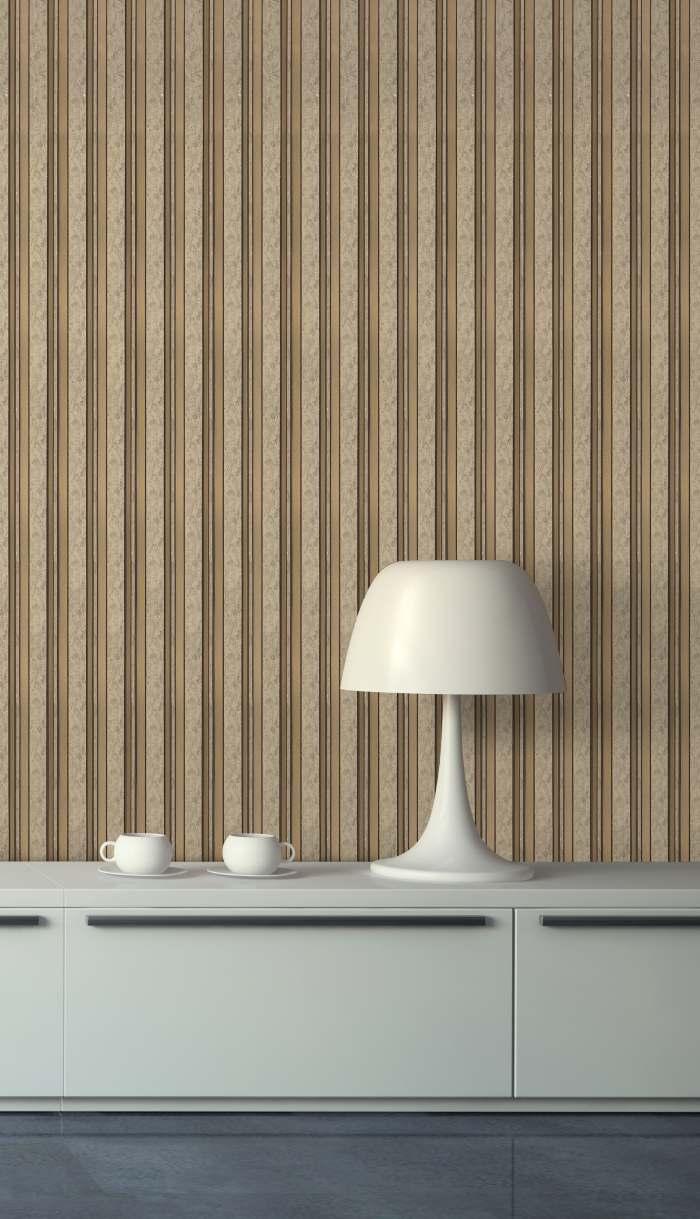 Charcoal Louvers Panel Sleek & Splendid Series Marble Stone Creme 8x0.41 Ft - Sa 3001