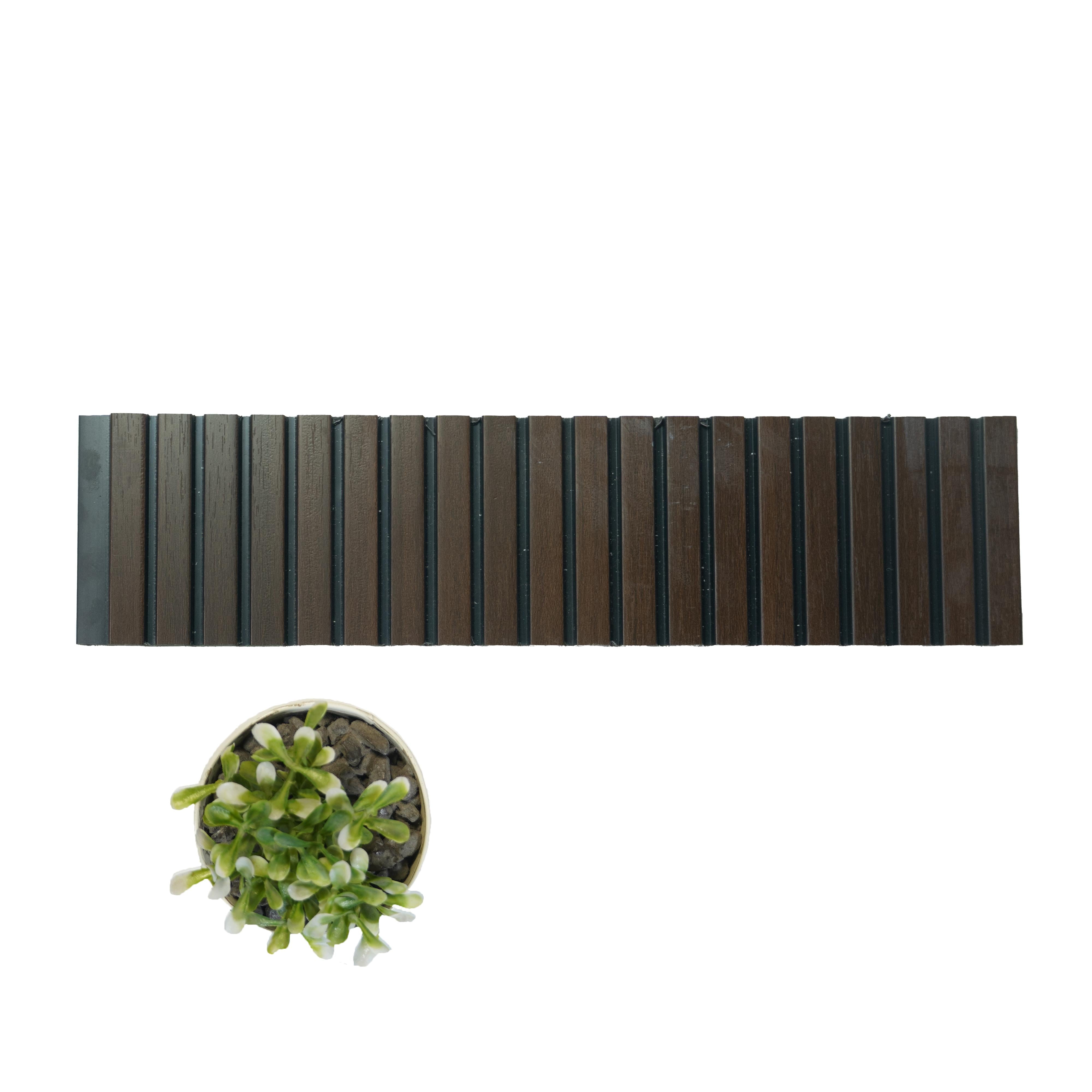 Rang Charcoal Louver Wood Dark Brown 8x1 Ft - Ra 8109