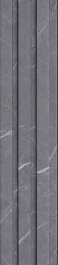 Estella Decor 8 Ft X 4.72 Inch Charcoal Louvers Marble & Stone Grey 8x0.39 - Ed 1110