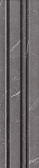 Estella Decor Charcoal Louvers Marble & Stone Grey 8x0.39 Ft - Ed 1206