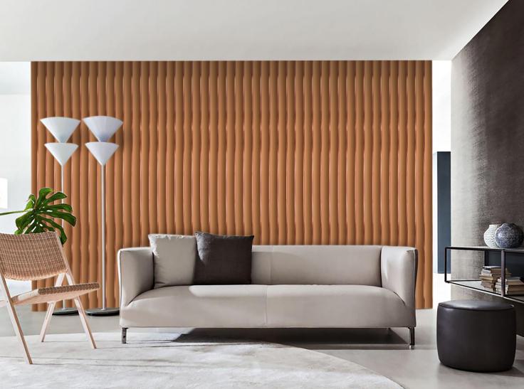 Estella Decor 8 Ft X 4.72 Inch Charcoal Louvers Panel Plain Colors Brown 8x0.39 - Ed 1507