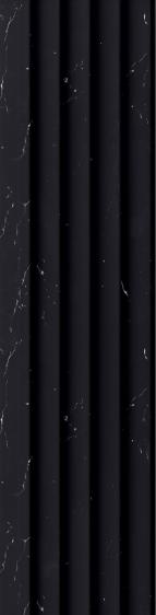 Estella Decor Charcoal Louvers Marble & Stone Black 8x0.39 Ft - Ed 1705