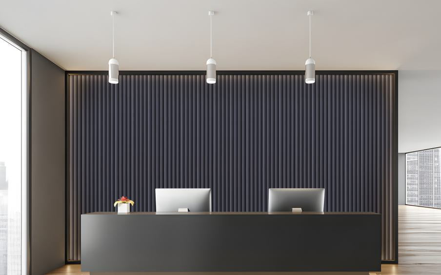 Estella Decor 8 Ft X 4.72 Inch Charcoal Louvers Panel Plain Colors Grey 8x0.39 - Ed 1802