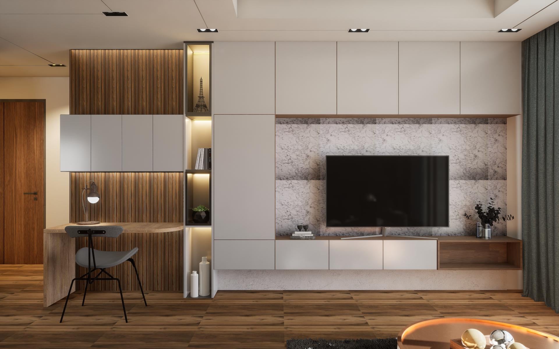 Cassa4 Series Wood Louvers Brown 8x0.41 Ft - 3453