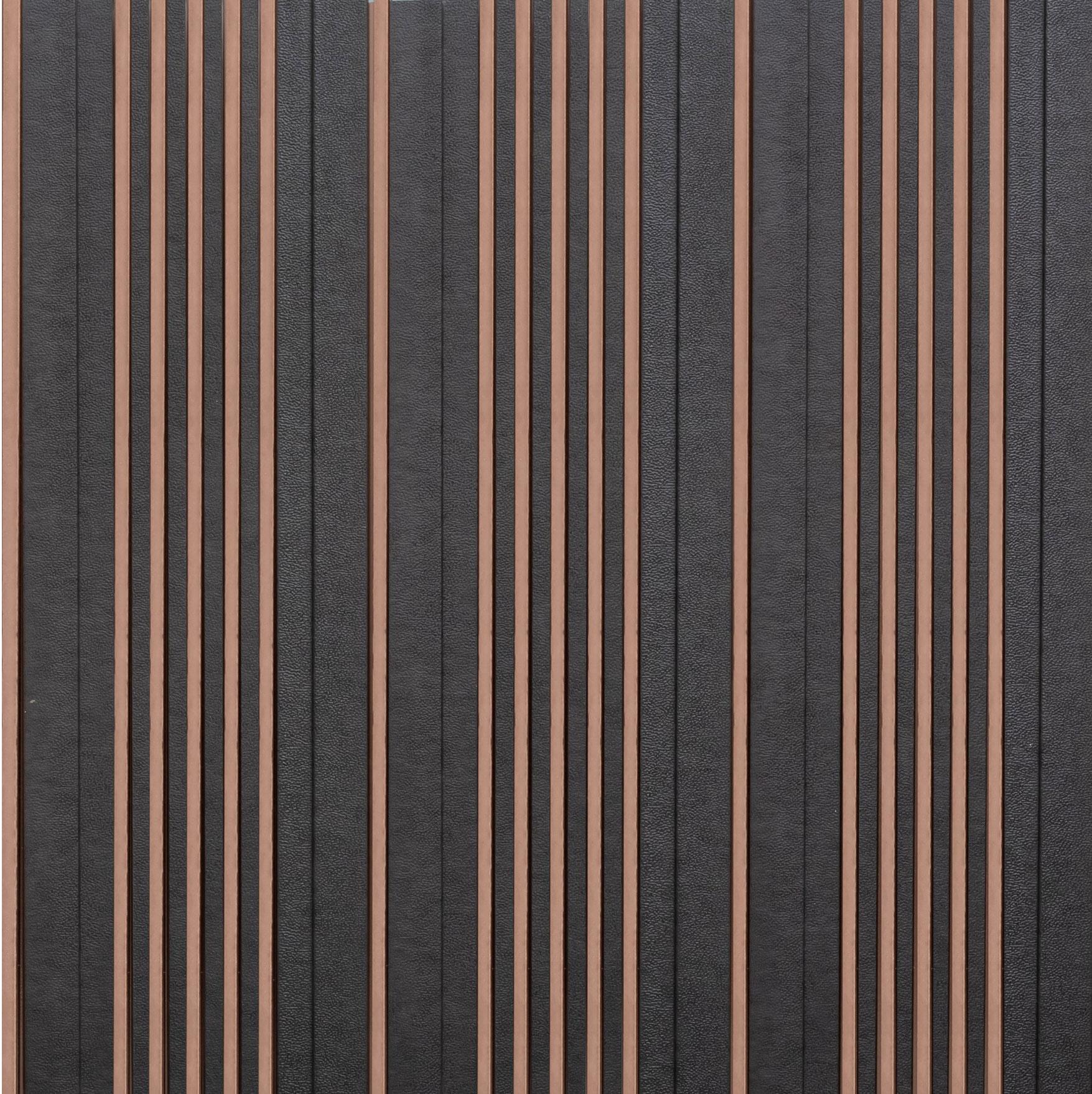 Cassa Series Leather Louvers Fabric Grey 8x0.65 Ft - 4916