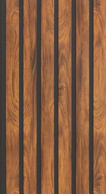 Charcoal Louvers Panel Wood Brown 8x1 Ft - Gl 12108