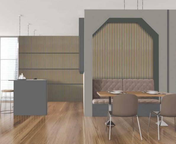 Charcoal Louvers Panel Plain Colors Brown 8x1 Ft - Gl 12313