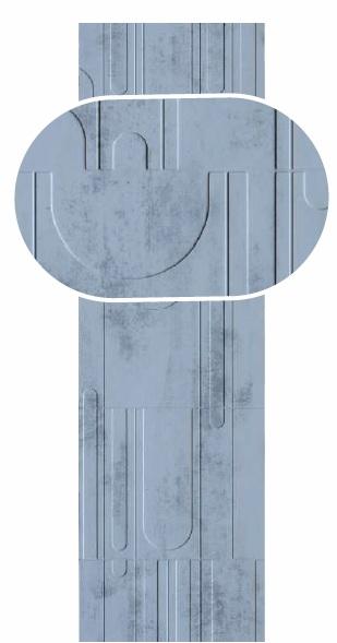 Pluto Series Decorative Wall Panel Designer Grey 8x2 Ft - Gl 20013