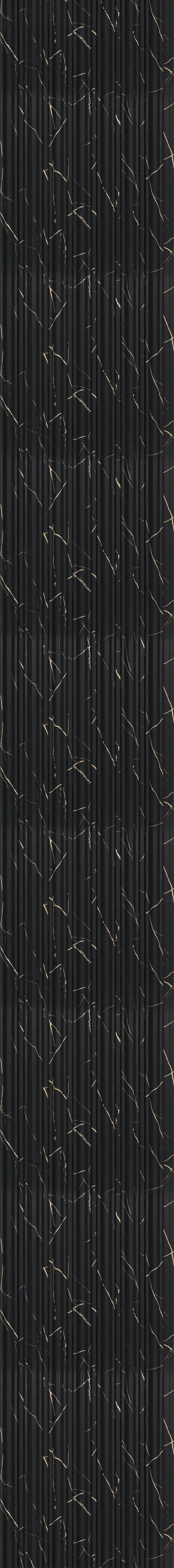 Decorative Wall Panel Marble & Stone Black 8x0.83 Ft - Gl 6354