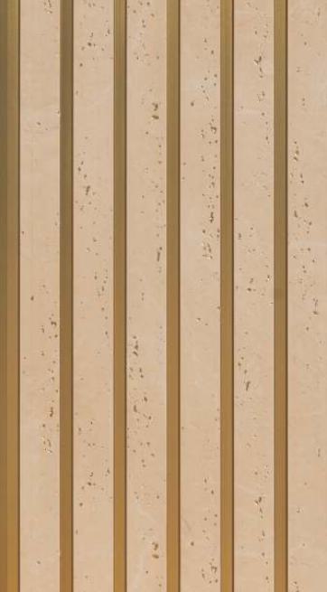 Charcoal Louvers Panel Wood Brown 9.5x1 Ft - Gl 912311