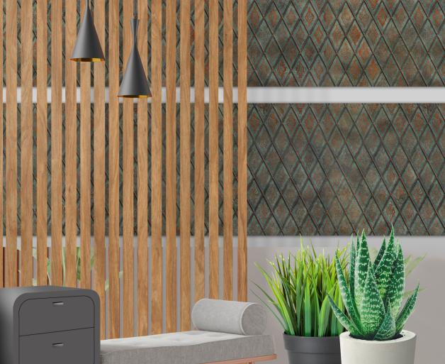 Gloirio Series Louvers Panel Designer Brown 8x2 Ft - Gl 10064