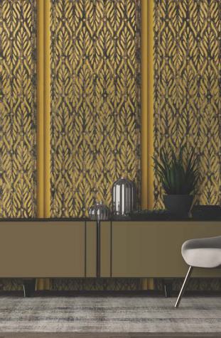 Gold Patterned Metal Metallic Decorative Wall Panel Designer 8x2 Ft - 1C 01501