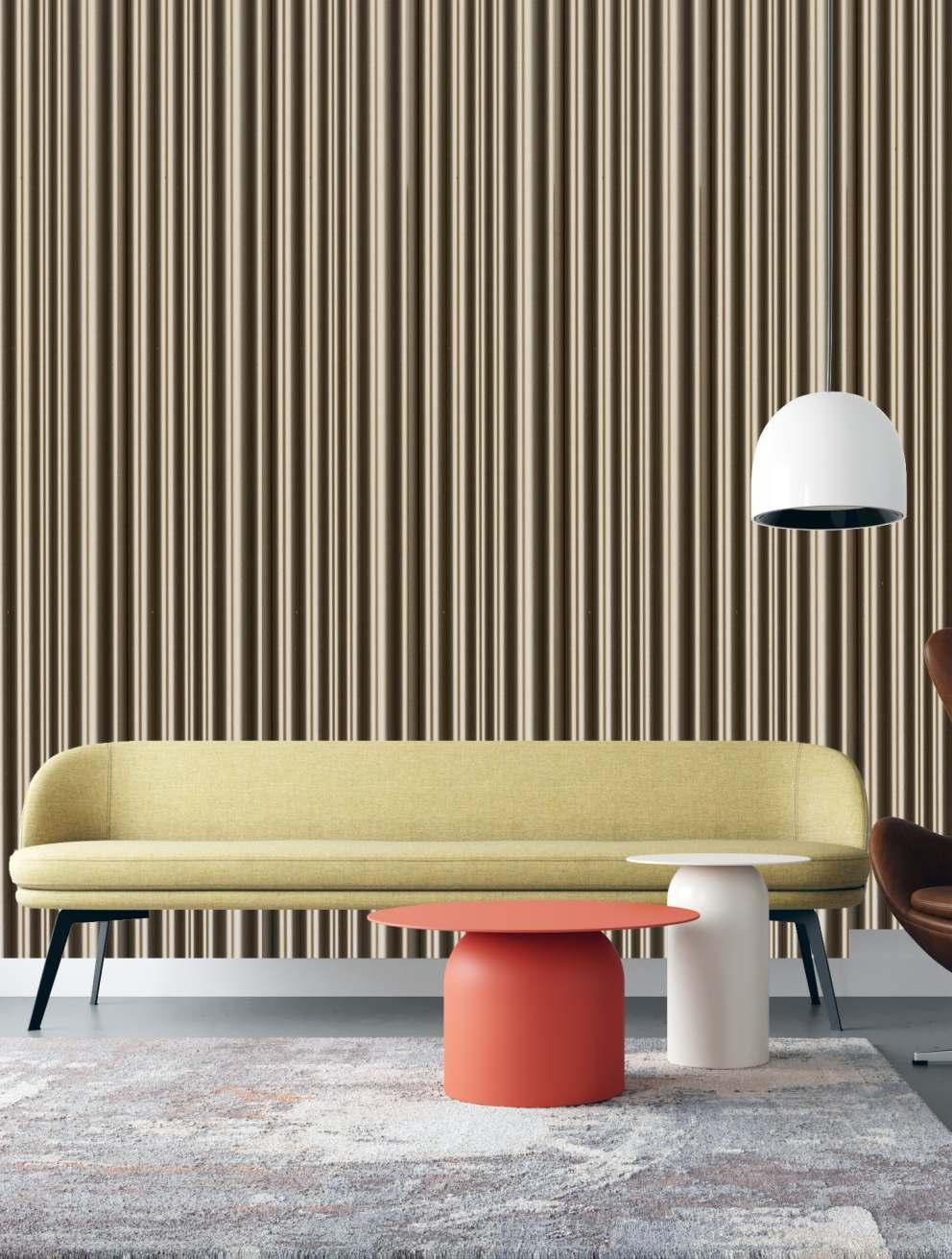 Colour Charcoal Louvers Panel Plain Colors Gold 9.5x0.39 Ft - Pn 03540