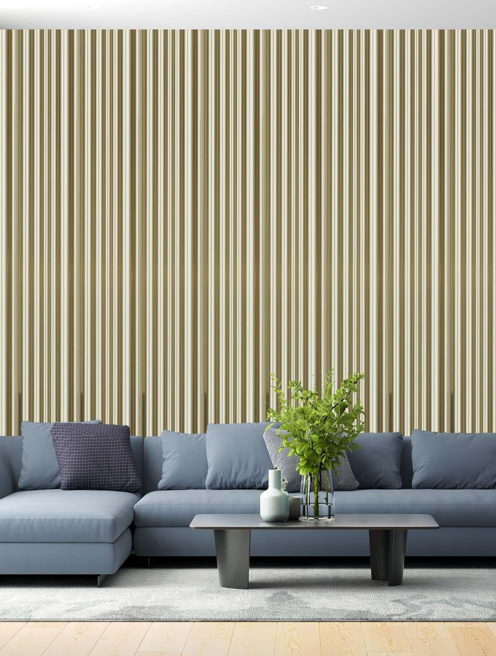 Plain Colour Charcoal Louvers Panel Colors Gold 9.5x0.39 Ft - Pn 03545