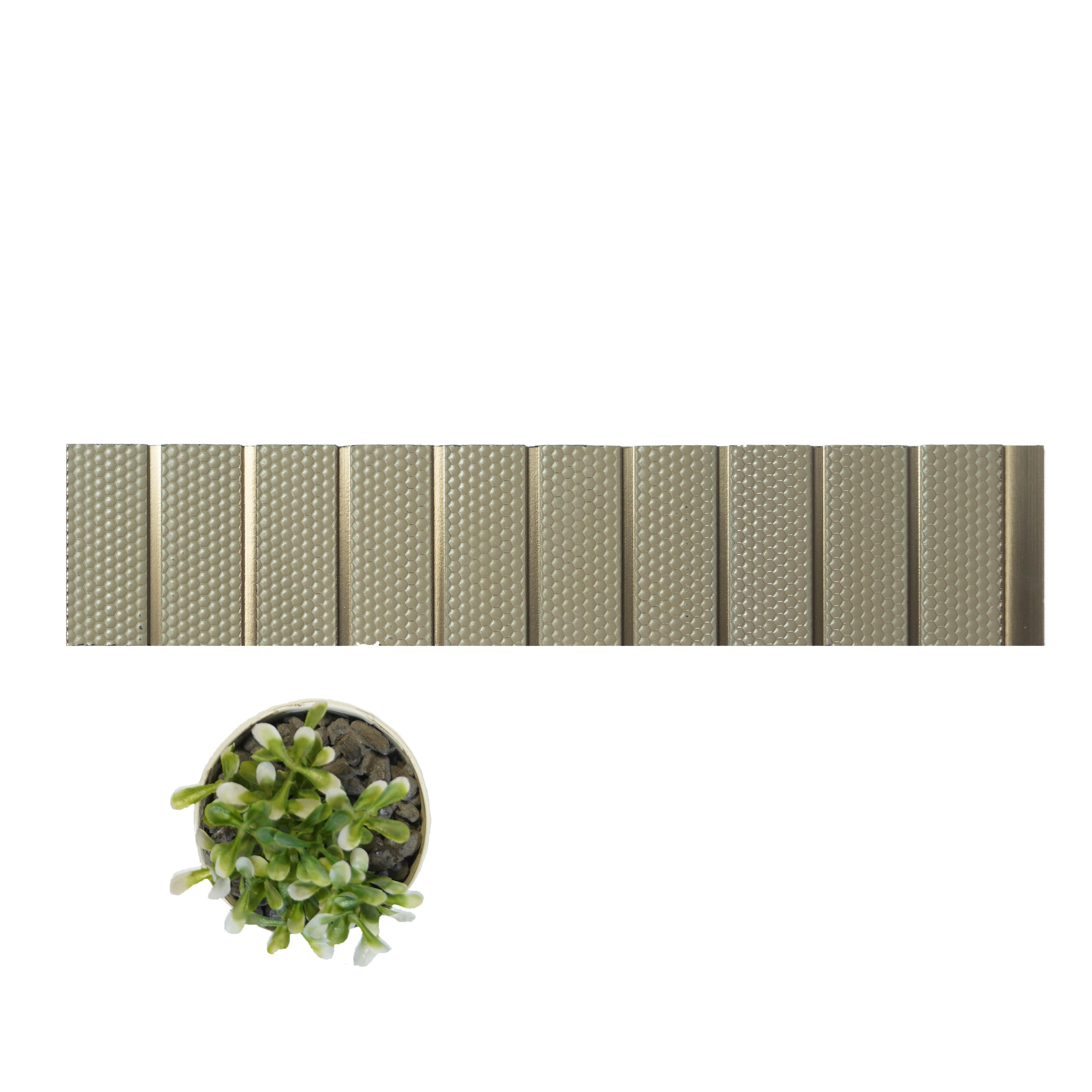 Green Patterned Charcoal Louver Designer 8x1 Ft - Pn 00771
