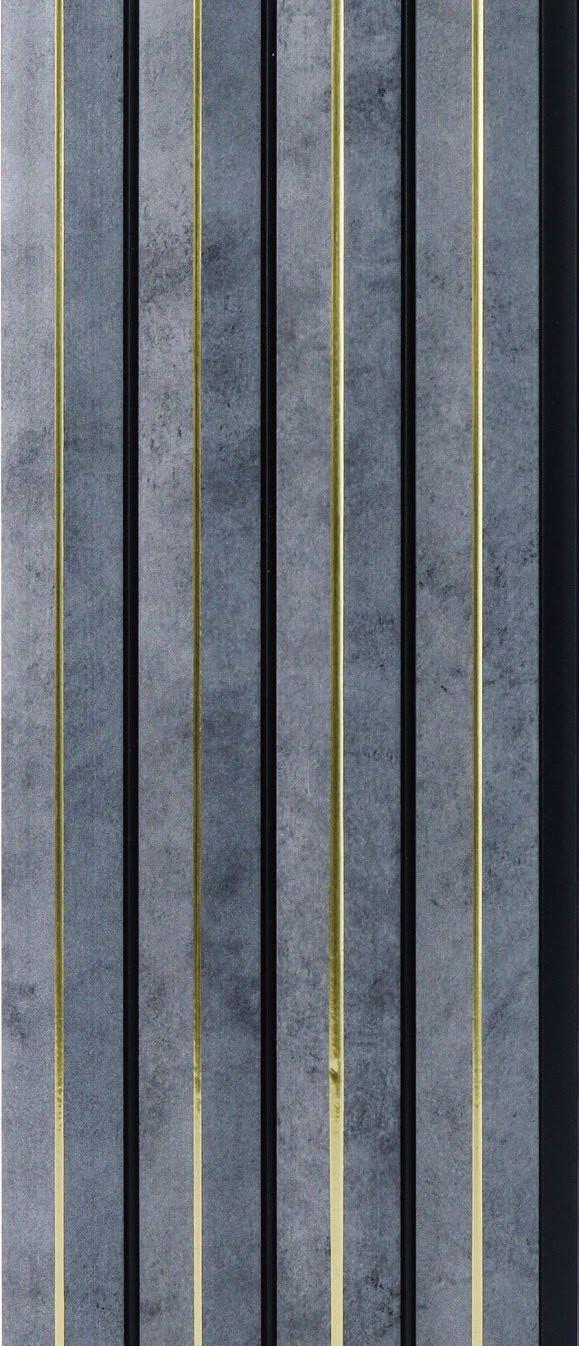 Grey Cement Charcoal Louvers Panel Wood 8x0.39 Ft - Pn 05314