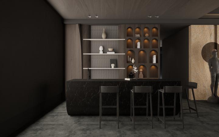 Grey Charcoal Louvers Panel Display Clads Series Wood 8x0.41 Ft - Sa 2002