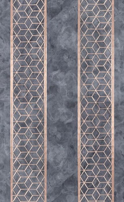 Grey Geometric Charcoal Decorative Wall Panel Designer 8x2 Ft - Ed1002