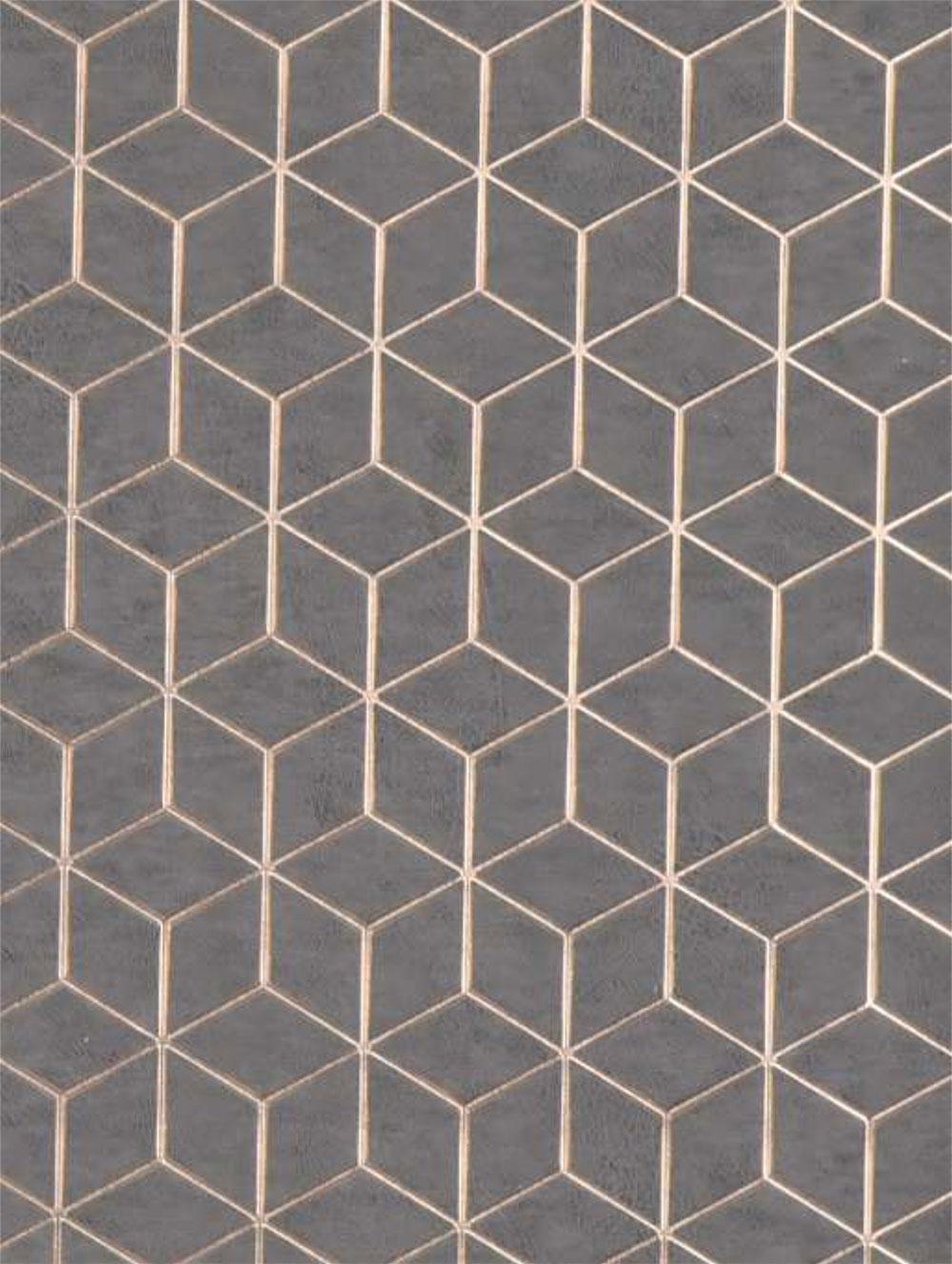 Grey Geometric Charcoal Decorative Wall Panel Designer 8x2 Ft - Ed 527